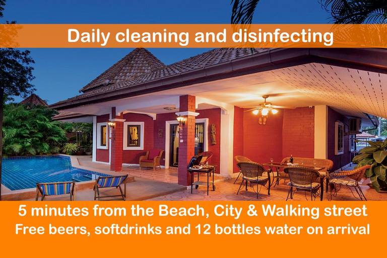 Villa Sabai 5 min to city and beach